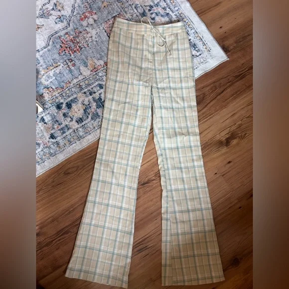 Princess Polly Plaid Flare Pants - Picture 2 of 5